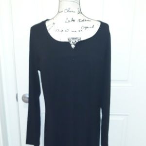 Long black A Line dress, like Cashmere Soft, Swag